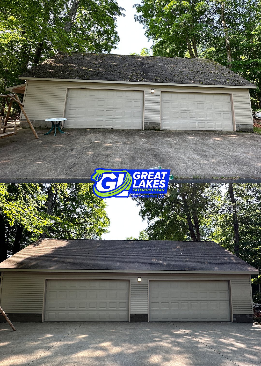 Roof & Concrete Cleaning on Cedar Lake Road – Greenbush, MI