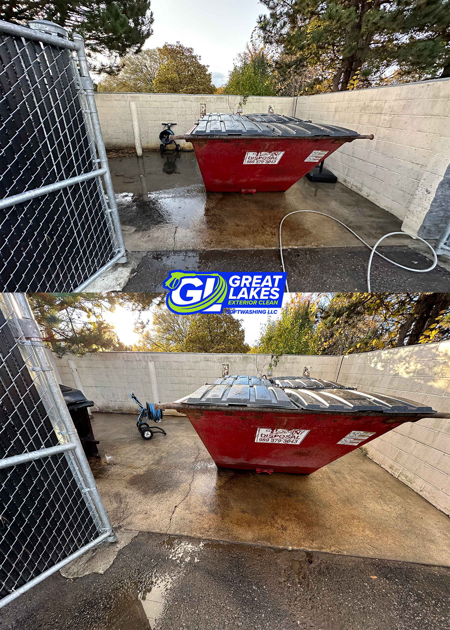 Alpena mi dumpster pad cleaning